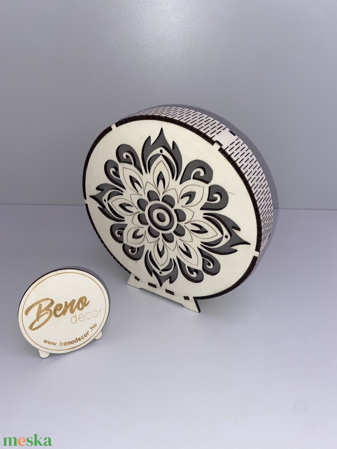 Mandala mintás fa hangulatlámpa - otthon & életmód - dekoráció - asztal és polc dekoráció - asztaldísz - Meska.hu