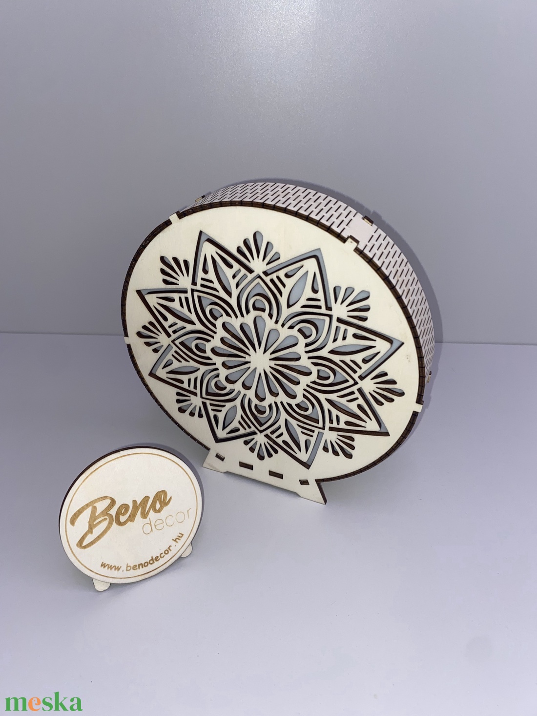 Mandala mintás fa éjjeli fény  hangulatlámpa - otthon & életmód - dekoráció - asztal és polc dekoráció - asztaldísz - Meska.hu