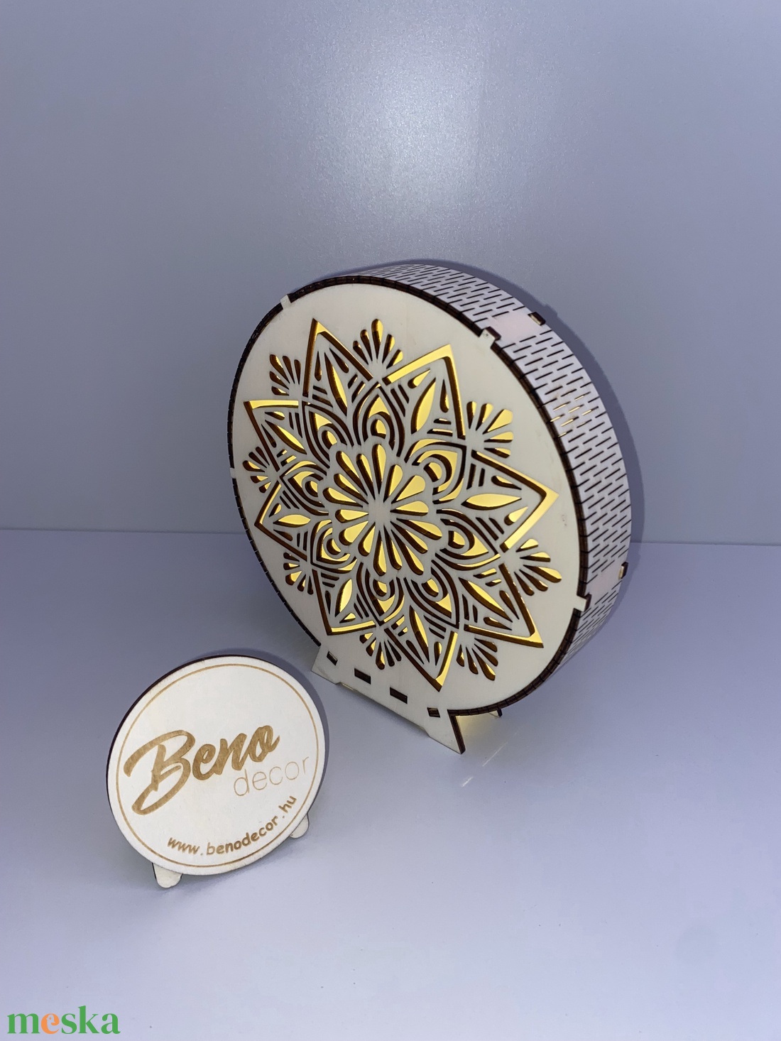 Mandala mintás fa éjjeli fény  hangulatlámpa - otthon & életmód - dekoráció - asztal és polc dekoráció - asztaldísz - Meska.hu