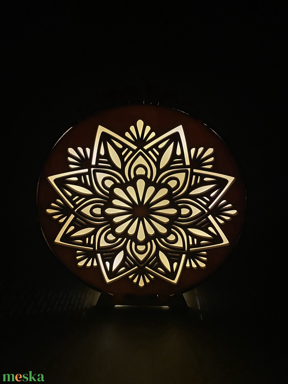 Mandala mintás fa éjjeli fény  hangulatlámpa - otthon & életmód - dekoráció - asztal és polc dekoráció - asztaldísz - Meska.hu