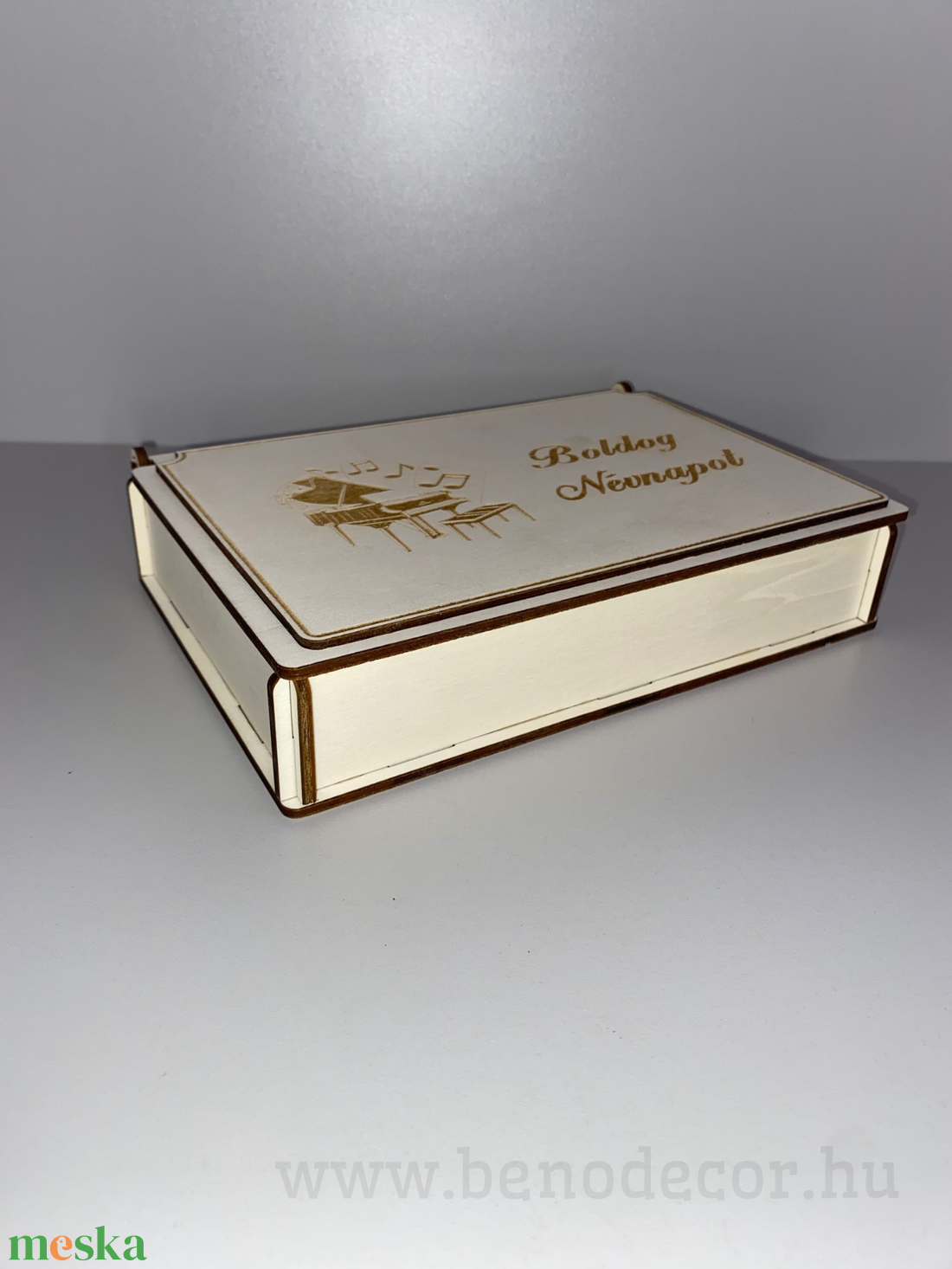 Fa ékszerdoboz  személyre szabható felirattal és mintával - ékszer - ékszertartó - ékszerdoboz - Meska.hu