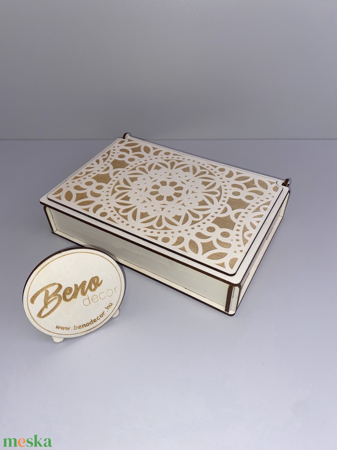 Mandalás ékszerdoboz  6 rekeszes, fa tároló - ékszer - ékszertartó - ékszerdoboz - Meska.hu