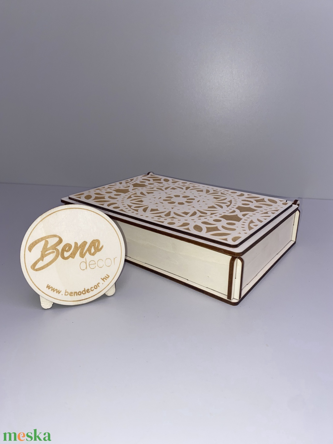 Mandalás ékszerdoboz  6 rekeszes, fa tároló - ékszer - ékszertartó - ékszerdoboz - Meska.hu