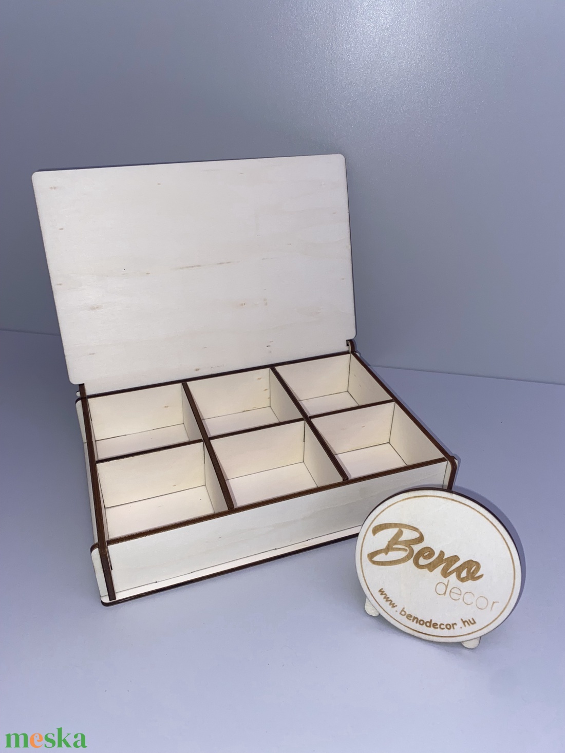 Mandalás ékszerdoboz  6 rekeszes, fa tároló - ékszer - ékszertartó - ékszerdoboz - Meska.hu