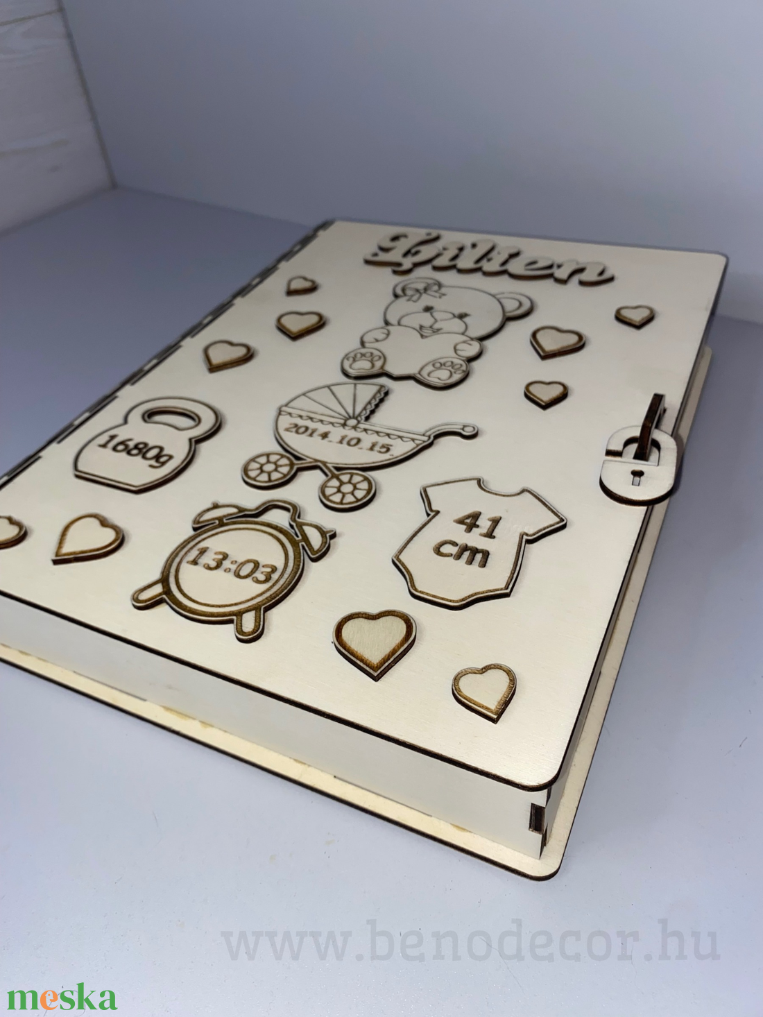 Egyedi fa babaemlék doboz  személyre szabható - otthon & életmód - papír, írószer - babanapló - Meska.hu