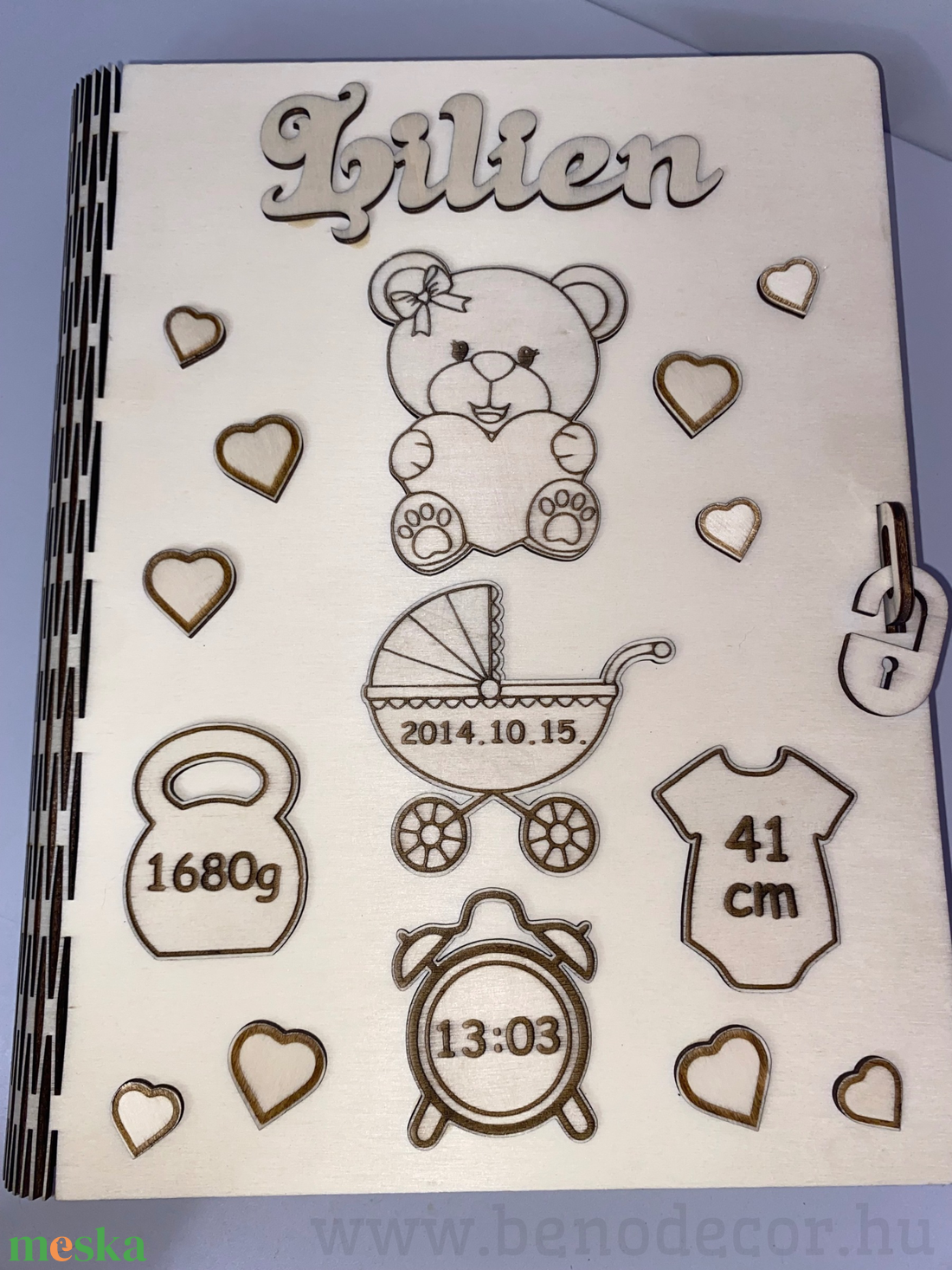 Egyedi fa babaemlék doboz  személyre szabható - otthon & életmód - papír, írószer - babanapló - Meska.hu