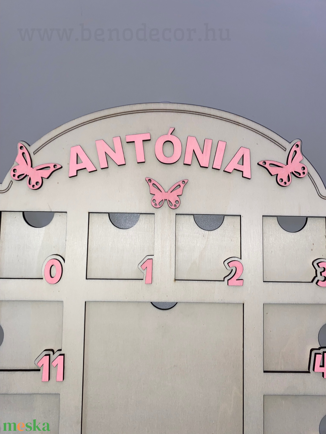 �1 éves mérföldkő fotókeret � pillangós, rózsaszín díszítéssel, névvel - otthon & életmód - dekoráció - kép & falikép - képkeret - Meska.hu
