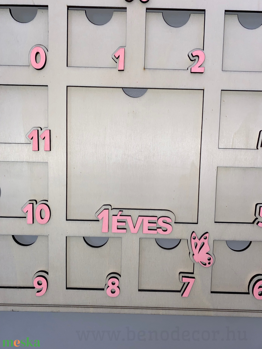 �1 éves mérföldkő fotókeret � pillangós, rózsaszín díszítéssel, névvel - otthon & életmód - dekoráció - kép & falikép - képkeret - Meska.hu