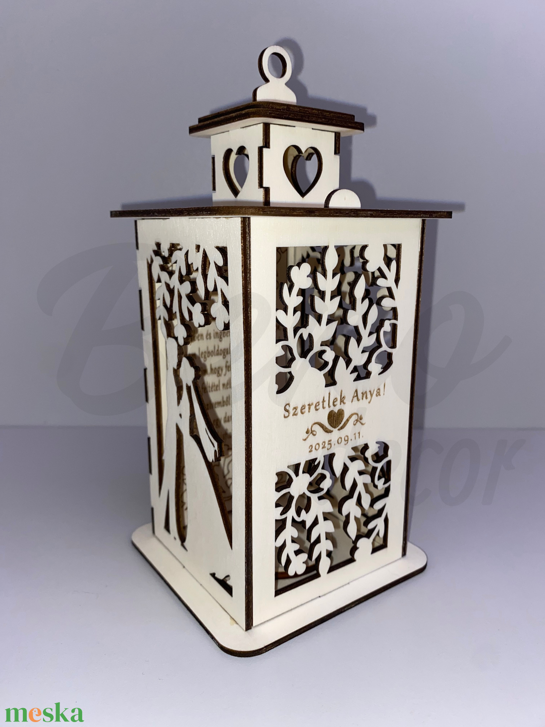 Esküvői Anyukás Lámpás  Gravírozott, LED-es Fa Dekor - otthon & életmód - lámpa - hangulatlámpa - Meska.hu
