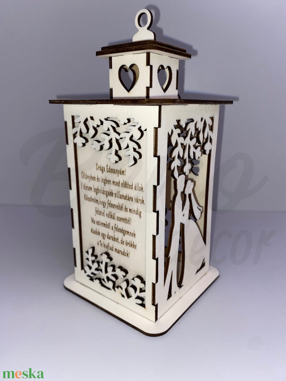 Esküvői Anyukás Lámpás  Gravírozott, LED-es Fa Dekor - otthon & életmód - lámpa - hangulatlámpa - Meska.hu