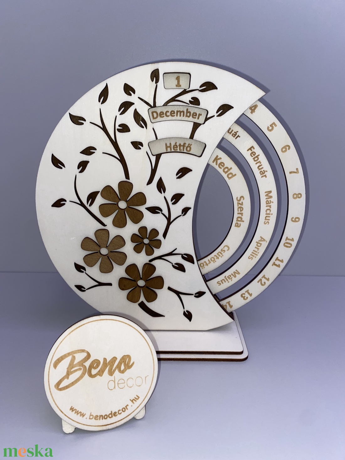 Öröknaptár - virág mintával - otthon & életmód - dekoráció - fali és függő dekoráció - falinaptár & öröknaptár - Meska.hu