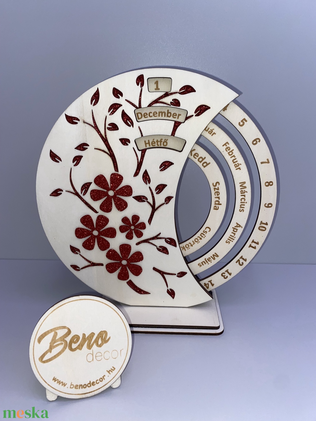 Öröknaptár - virág mintával - otthon & életmód - dekoráció - fali és függő dekoráció - falinaptár & öröknaptár - Meska.hu