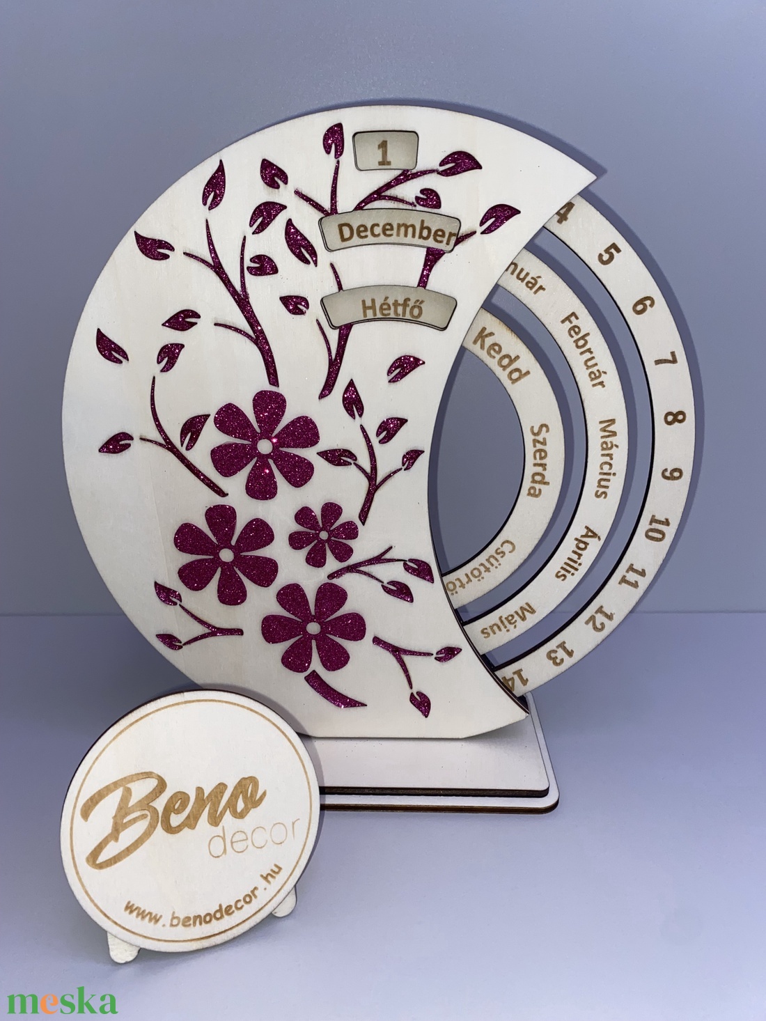 Öröknaptár - virág mintával - otthon & életmód - dekoráció - fali és függő dekoráció - falinaptár & öröknaptár - Meska.hu
