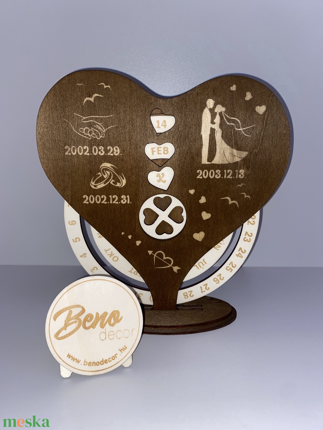 Szív alakú öröknaptár - fontos datumokkal - otthon & életmód - dekoráció - fali és függő dekoráció - falinaptár & öröknaptár - Meska.hu