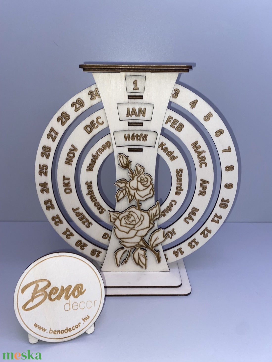 Öröknaptár - rózsa mintával - otthon & életmód - dekoráció - fali és függő dekoráció - falinaptár & öröknaptár - Meska.hu