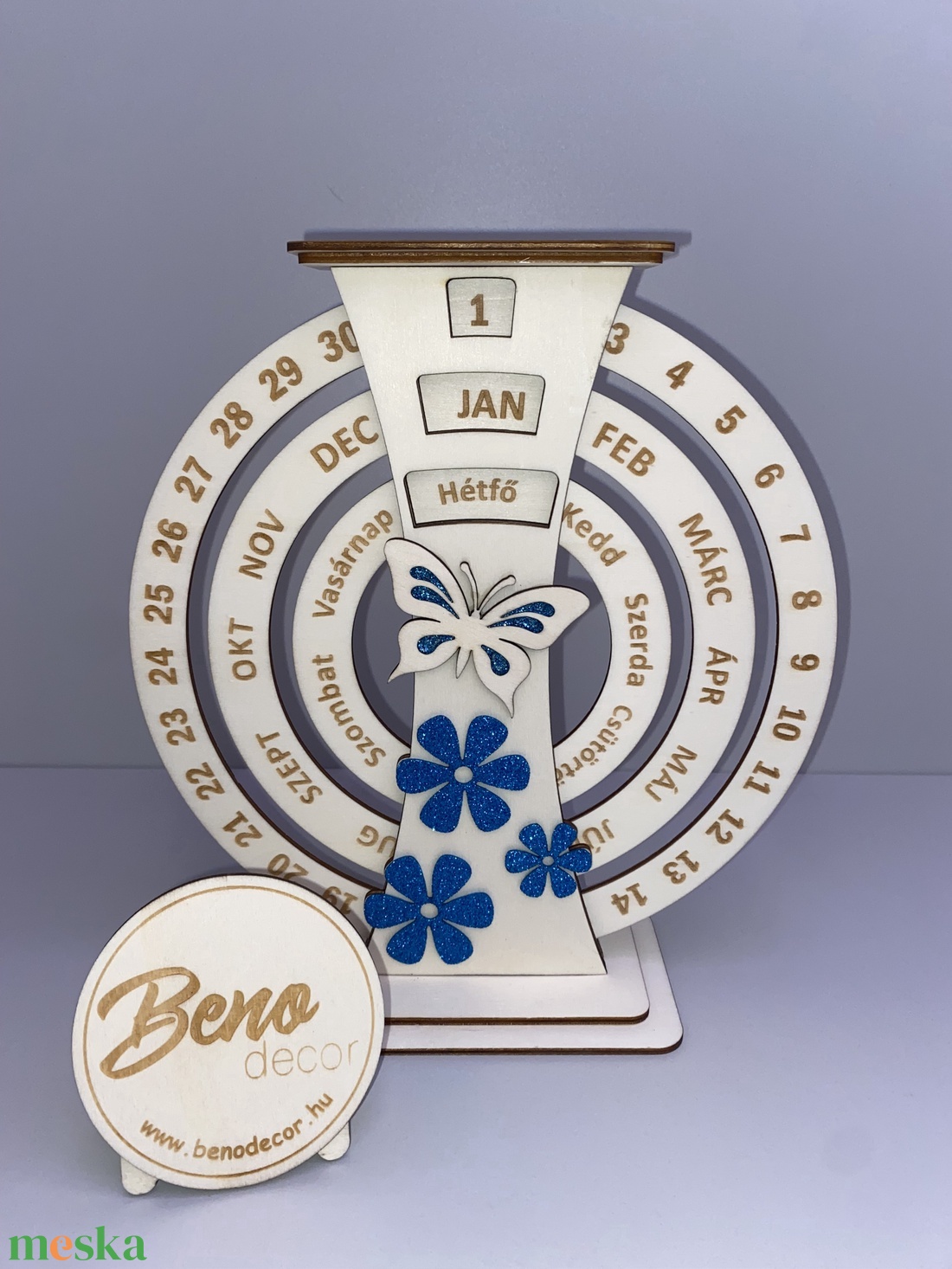 Virágos és pillangós fa öröknaptár - otthon & életmód - dekoráció - fali és függő dekoráció - falinaptár & öröknaptár - Meska.hu