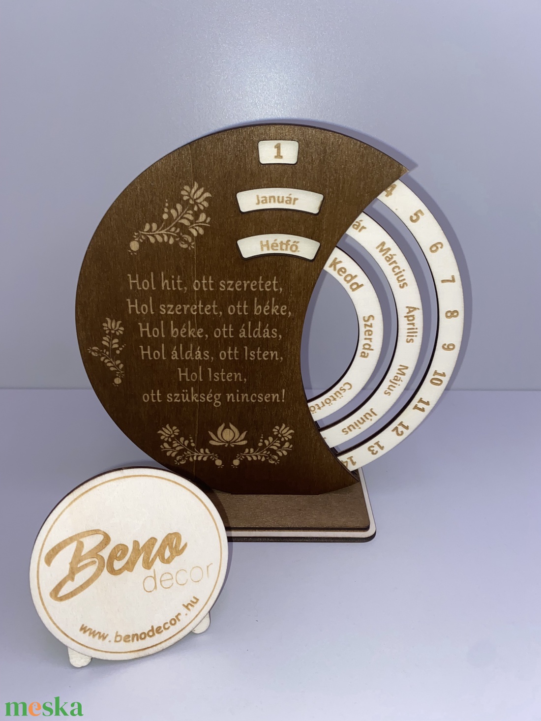 Gravírozott idézetes fa öröknaptár - otthon & életmód - dekoráció - fali és függő dekoráció - falinaptár & öröknaptár - Meska.hu