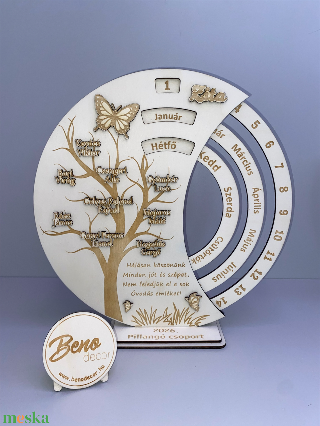 Egyedi öröknaptár óvónőknek / tanároknak - névre szóló búcsúajándék névsorral - otthon & életmód - dekoráció - fali és függő dekoráció - falinaptár & öröknaptár - Meska.hu