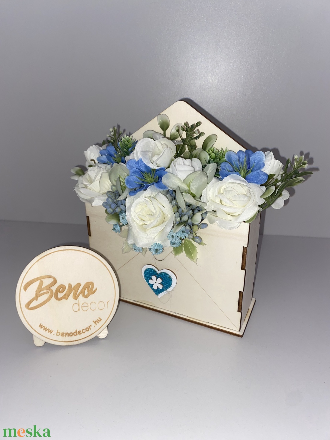 Virágos boríték dekoráció - otthon & életmód - virágdekoráció - virágok - virágbox - Meska.hu