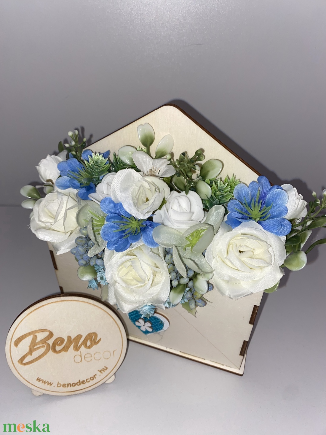 Virágos boríték dekoráció - otthon & életmód - virágdekoráció - virágok - virágbox - Meska.hu