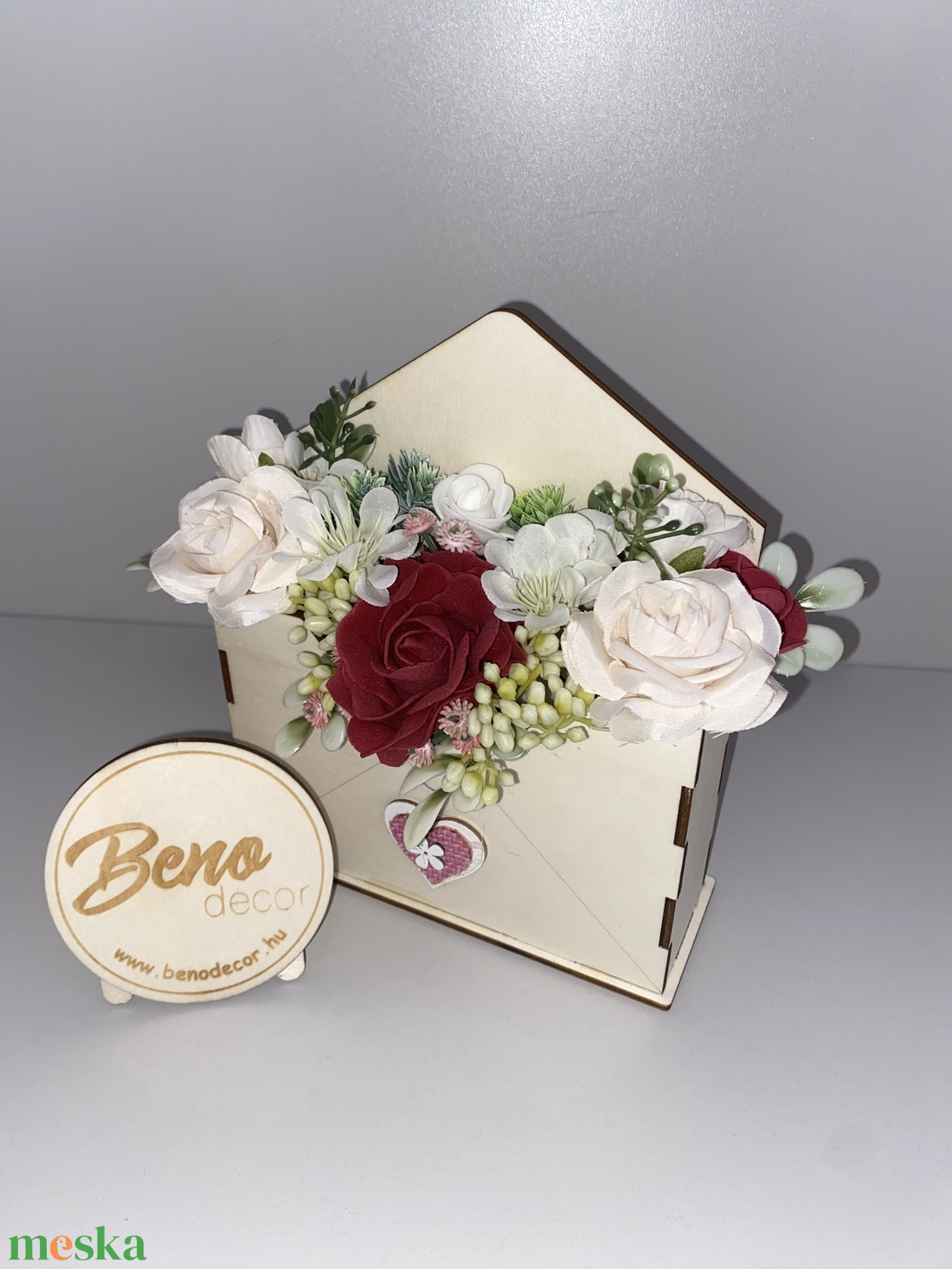 Virágos boríték dekoráció - otthon & életmód - virágdekoráció - virágok - virágbox - Meska.hu