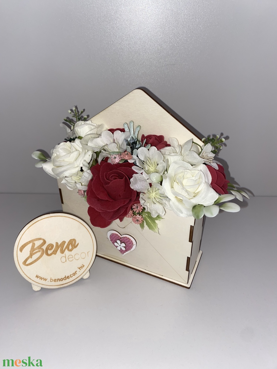Virágos boríték dekoráció - otthon & életmód - virágdekoráció - virágok - virágbox - Meska.hu