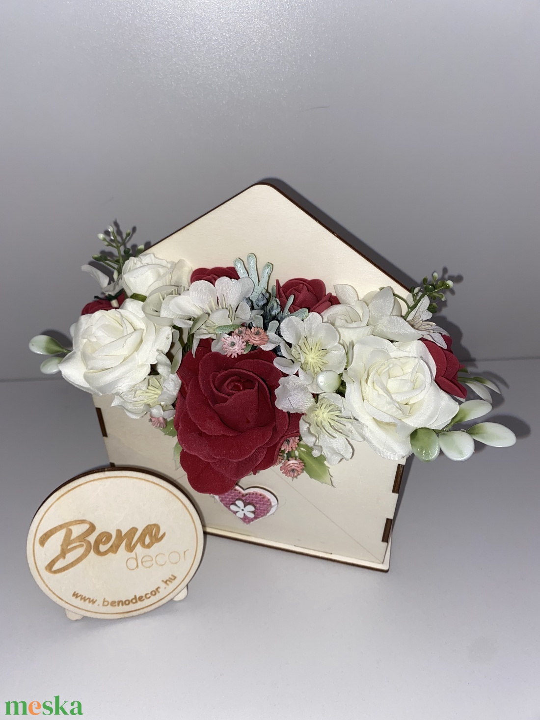 Virágos boríték dekoráció - otthon & életmód - virágdekoráció - virágok - virágbox - Meska.hu