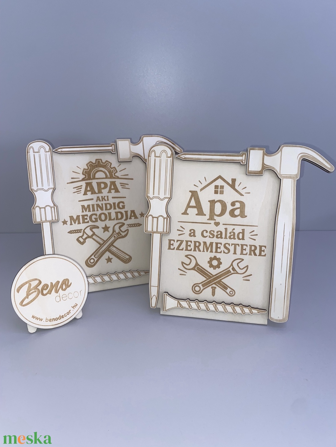Szerszámos fa képkeret Apának - otthon & életmód - dekoráció - asztal és polc dekoráció - gravírozott táblák - Meska.hu