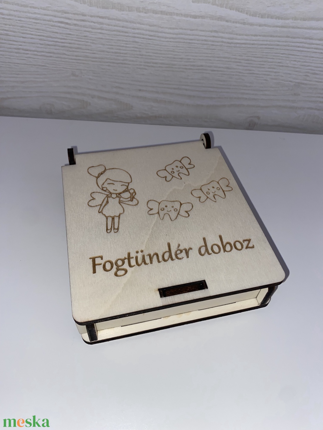 Gravírozott fogtündér doboz � fa tejfogtartó emlékdoboz - otthon & életmód - tárolás & rendszerezés - doboz - Meska.hu