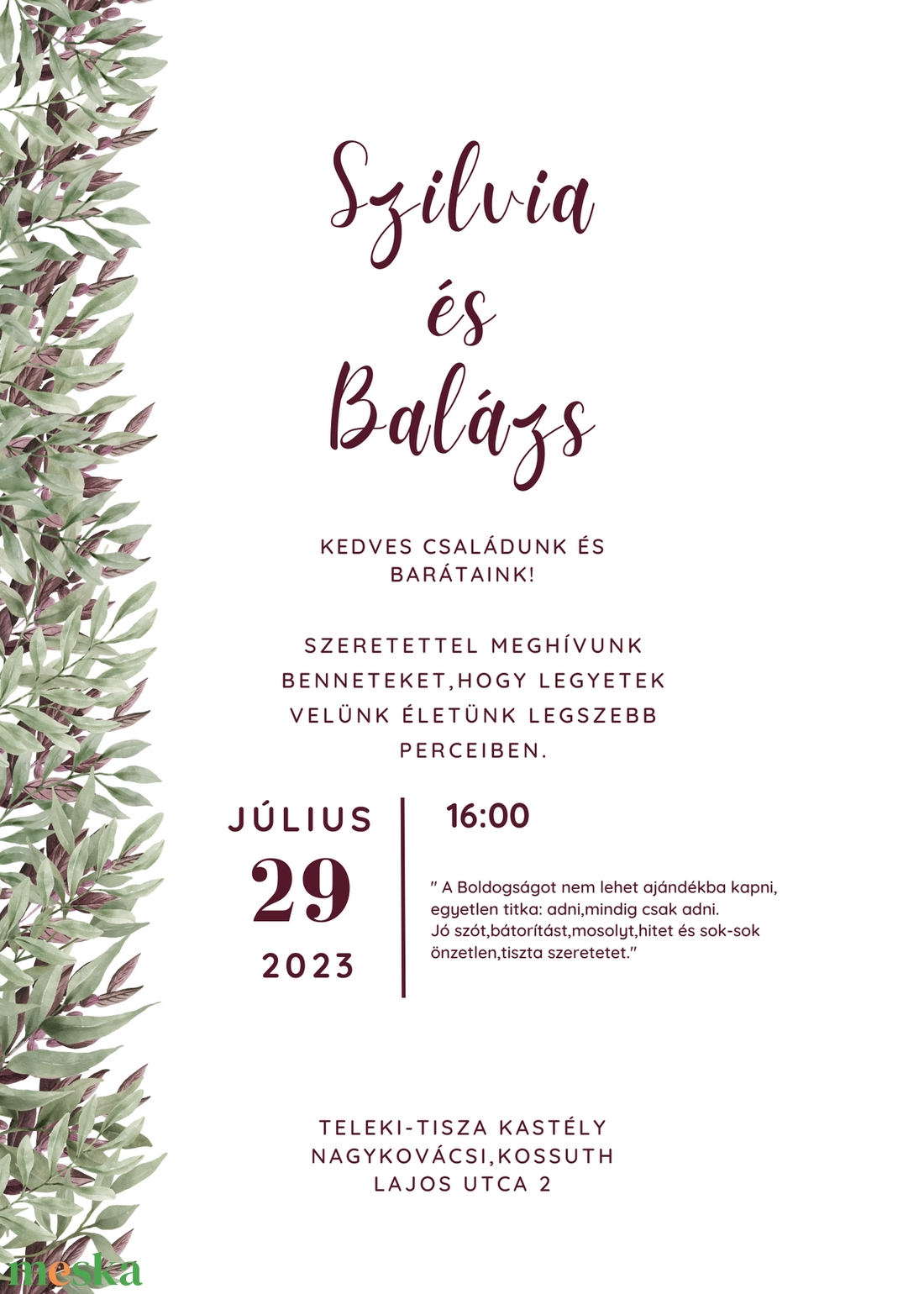 Esküvői meghívó - művészet - grafika & illusztráció - digitális - Meska.hu Esküvői meghívó - művészet - grafika & illusztráció - digitális - Meska.hu