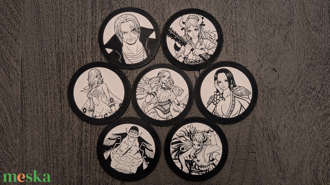 One piece pohár alátét  - otthon & életmód - dekoráció - kép & falikép - 3d képek - Meska.hu
