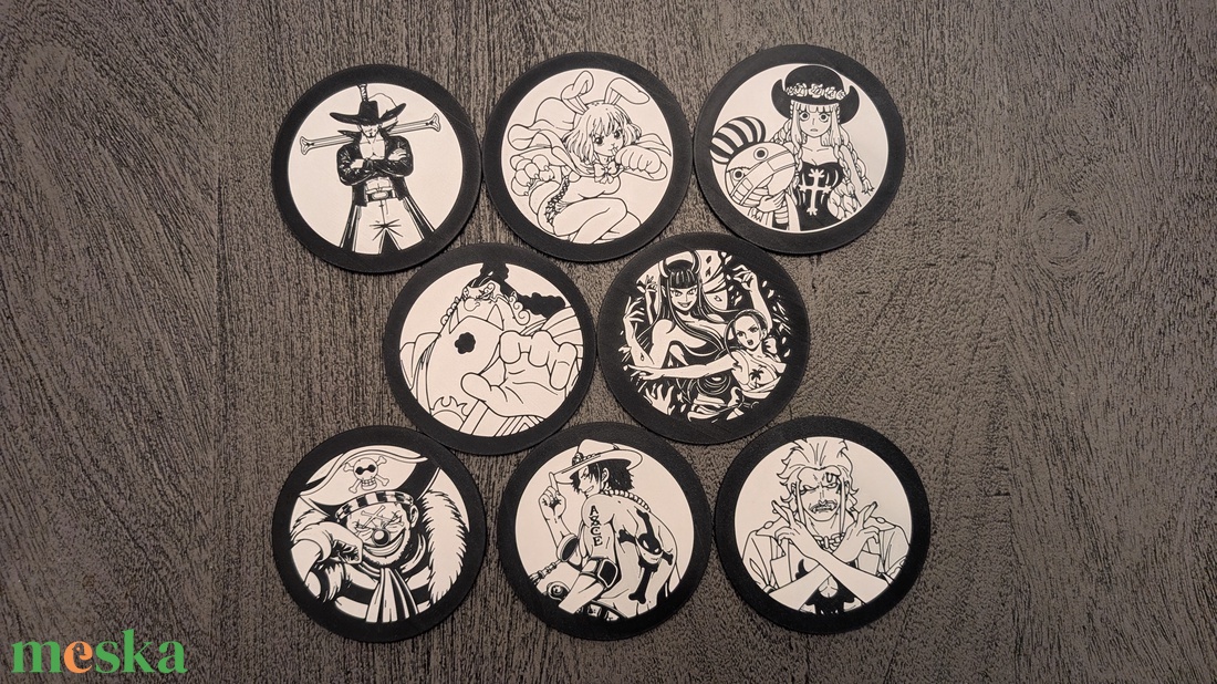 One piece pohár alátét  - otthon & életmód - dekoráció - kép & falikép - 3d képek - Meska.hu