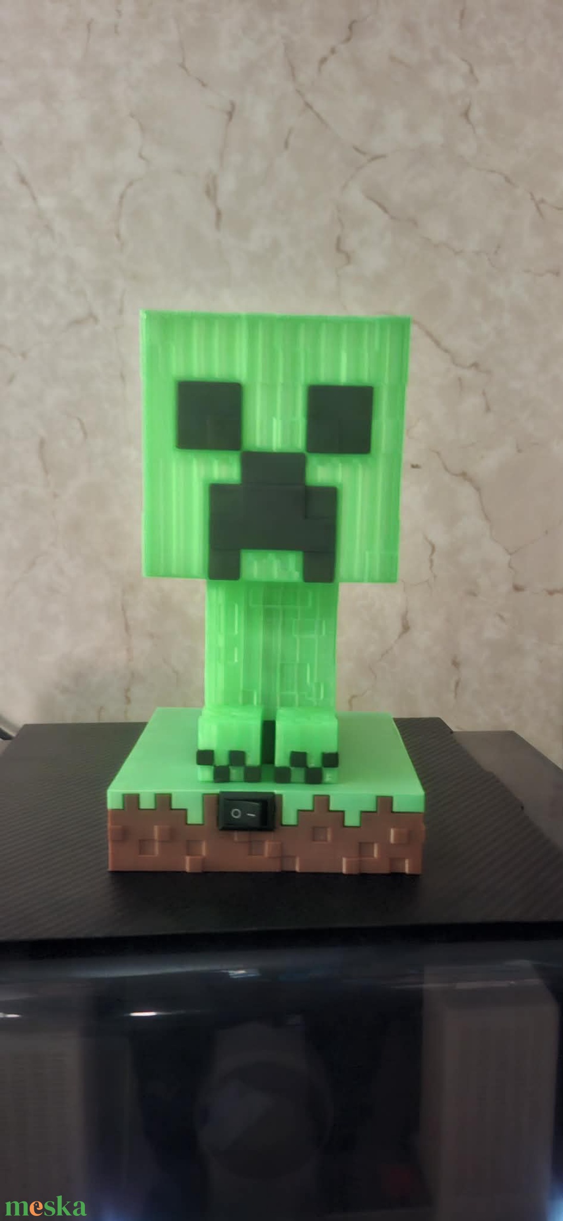Minecraft creeper dekor lámpa - otthon & életmód - lámpa - asztali lámpa - Meska.hu