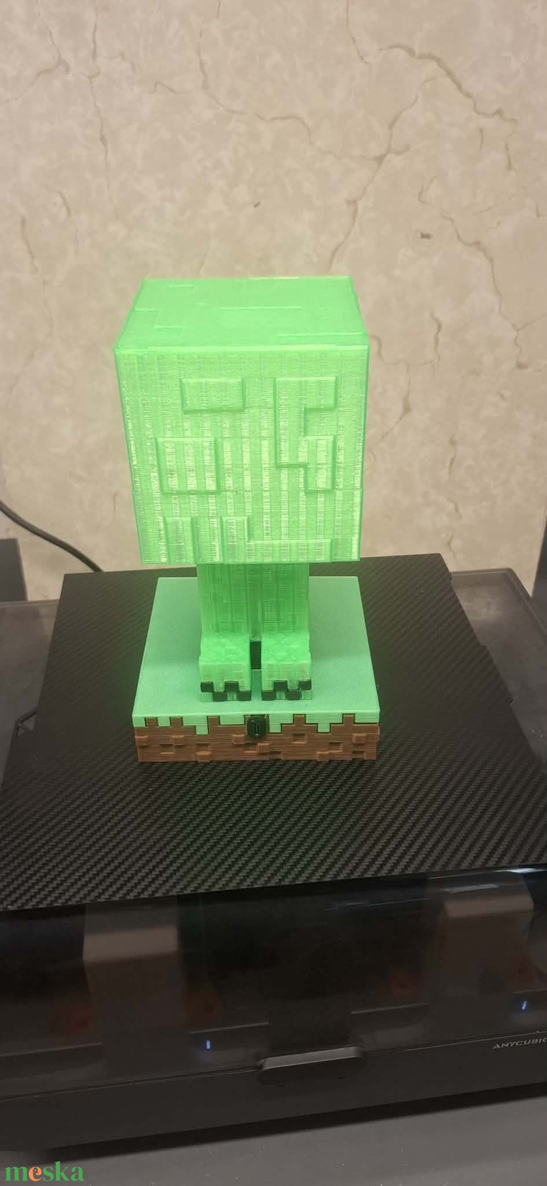 Minecraft creeper dekor lámpa - otthon & életmód - lámpa - asztali lámpa - Meska.hu