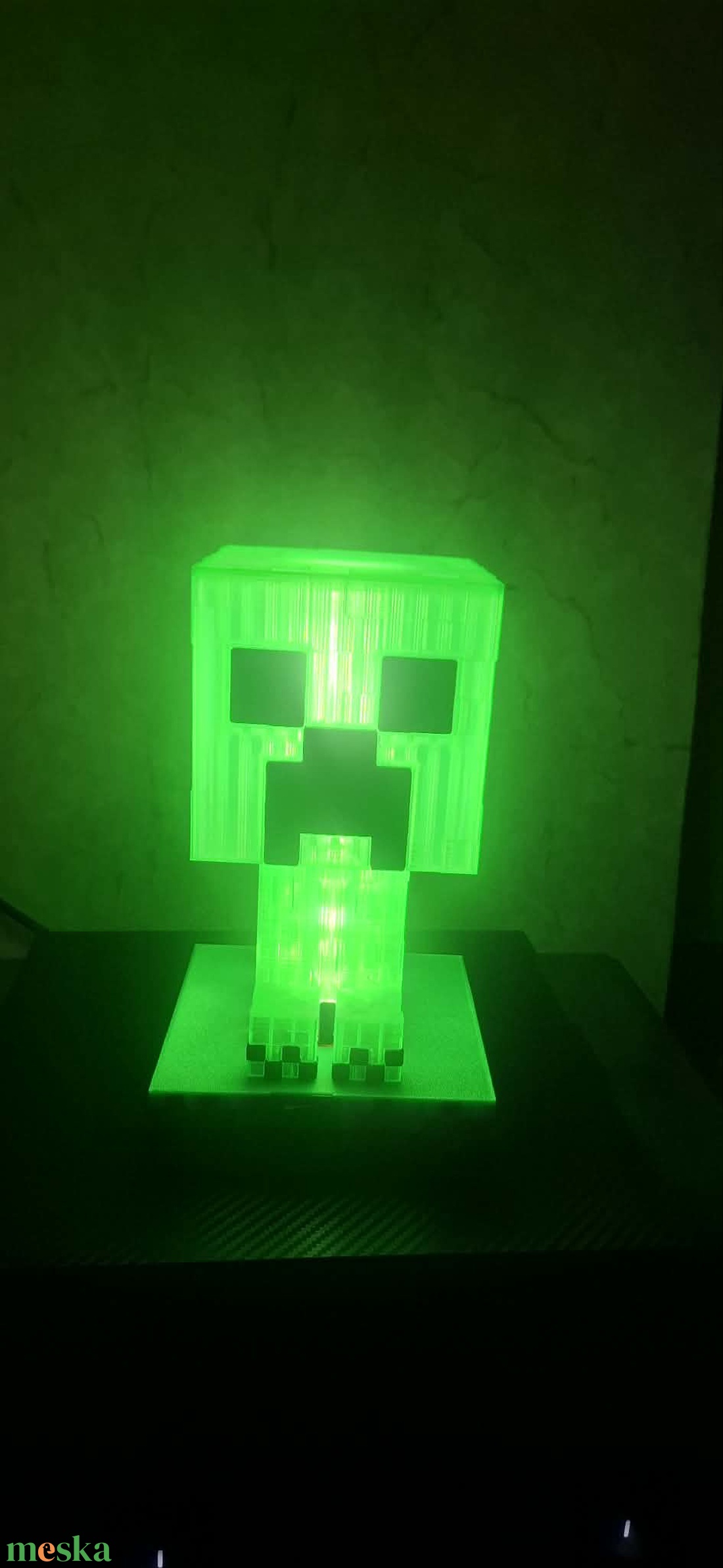 Minecraft creeper dekor lámpa - otthon & életmód - lámpa - asztali lámpa - Meska.hu