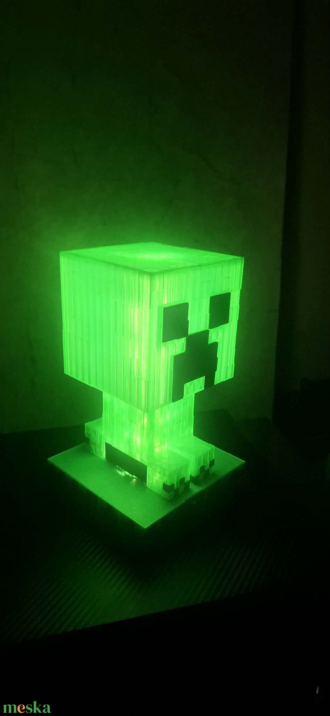 Minecraft creeper dekor lámpa - otthon & életmód - lámpa - asztali lámpa - Meska.hu