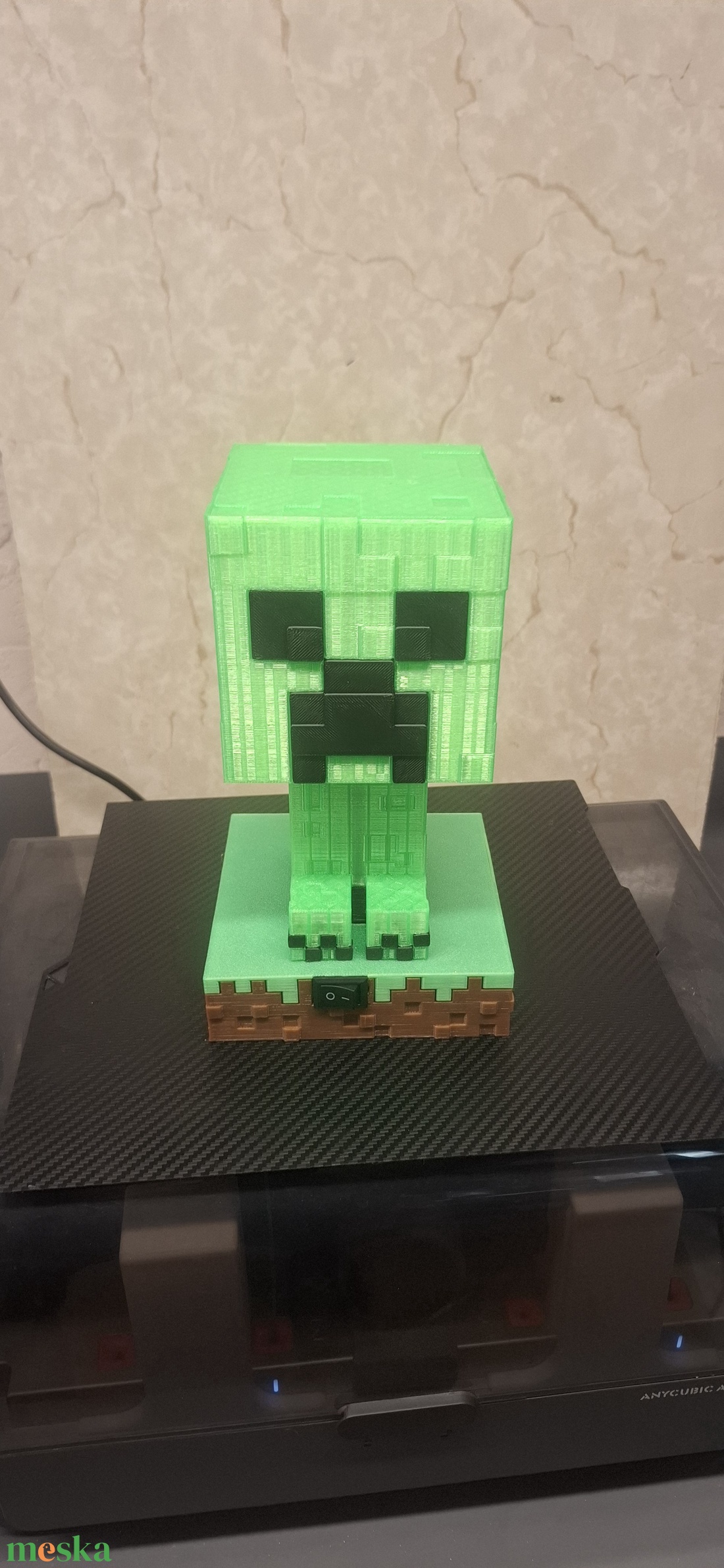Minecraft creeper dekor lámpa - játék & sport - plüssállat & játékfigura - láma - Meska.hu