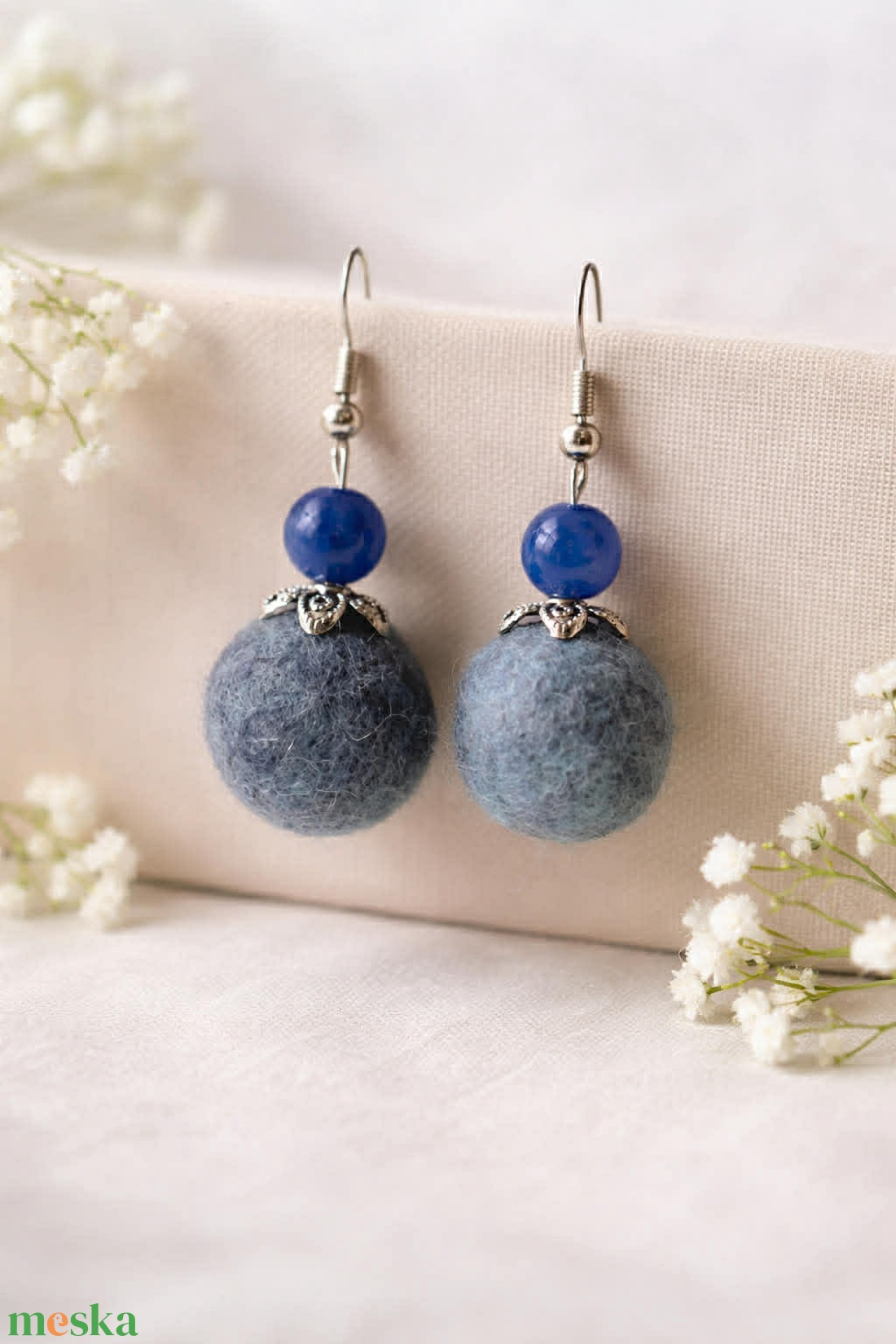 kék fülbevaló - ékszer - fülbevaló - lógó fülbevaló - Meska.hu