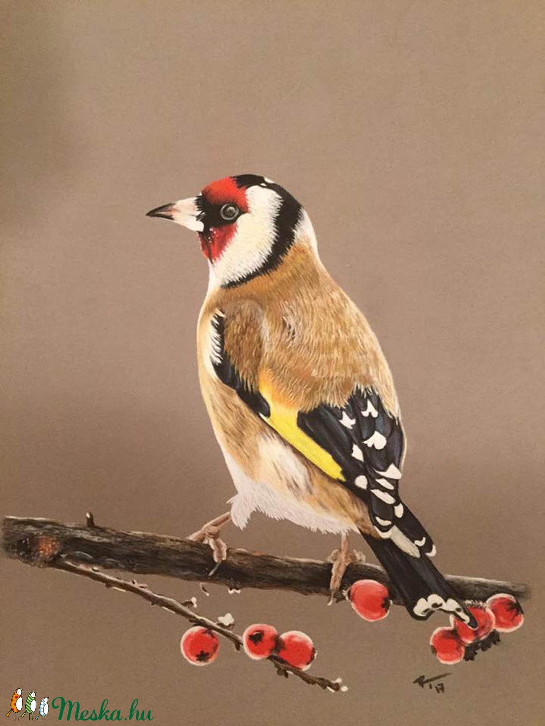 Tengelic/Goldfinch, Zsűrizett festmény/Jury painting - művészet - festmény - pasztell - Meska.hu Tengelic/Goldfinch, Zsűrizett festmény/Jury painting - művészet - festmény - pasztell - Meska.hu
