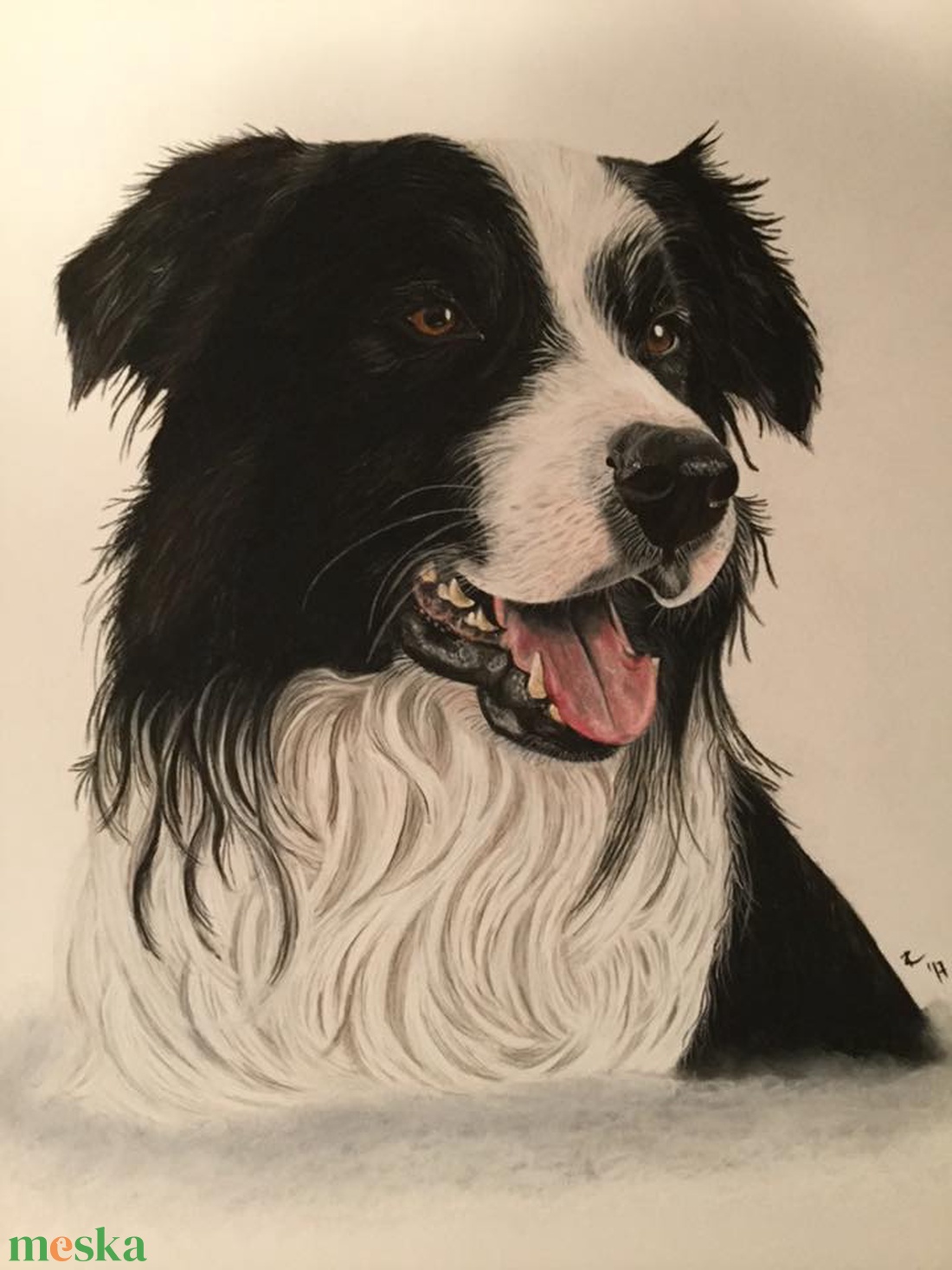 Border Collie, Zsűrizett/Jury painting - művészet - festmény - pasztell - Meska.hu