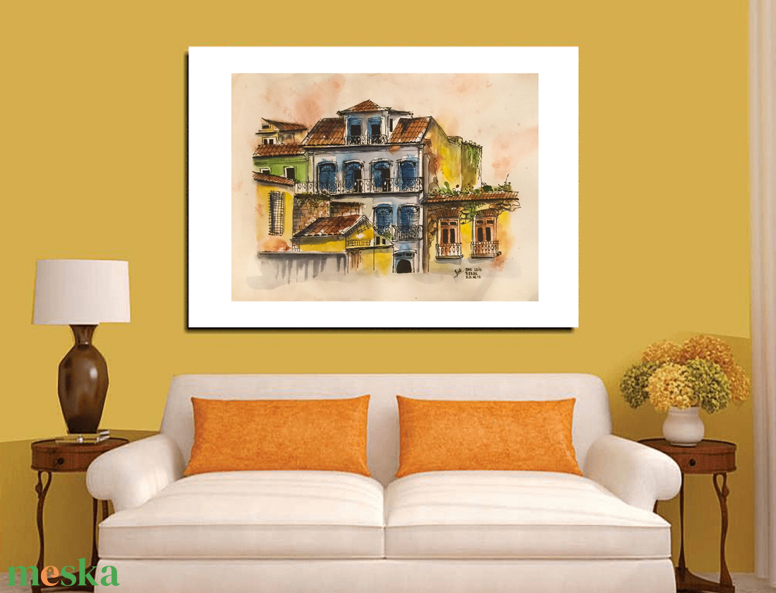 Sao Luis, Brazil - művészet - festmény - akvarell - Meska.hu