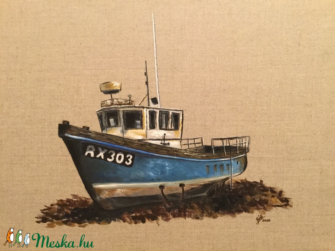 Boat - művészet - festmény - olajfestmény - Meska.hu