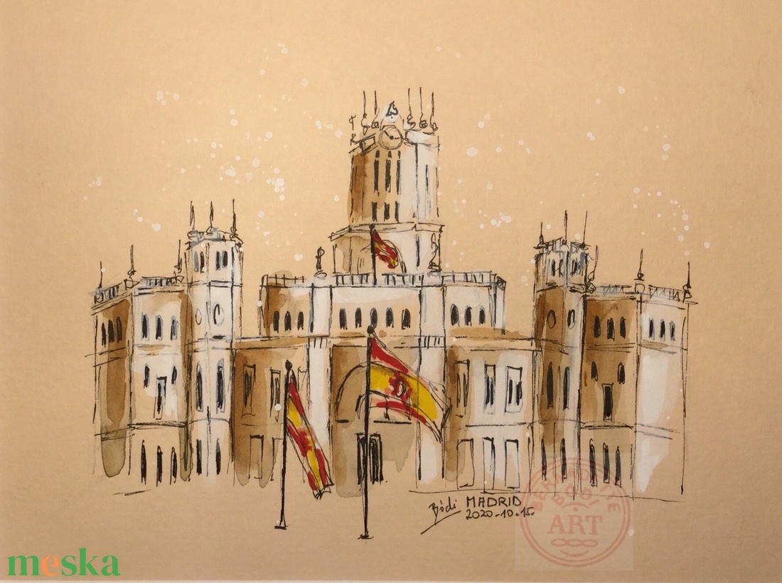 Madrid (eredeti akvarell) - művészet - festmény - akvarell - Meska.hu Madrid (eredeti akvarell) - művészet - festmény - akvarell - Meska.hu