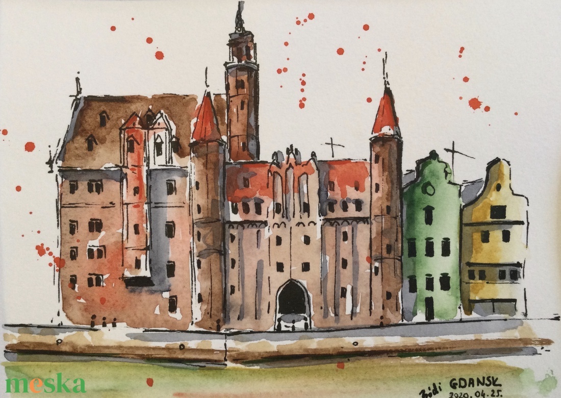 Gdansk - művészet - festmény - akvarell - Meska.hu