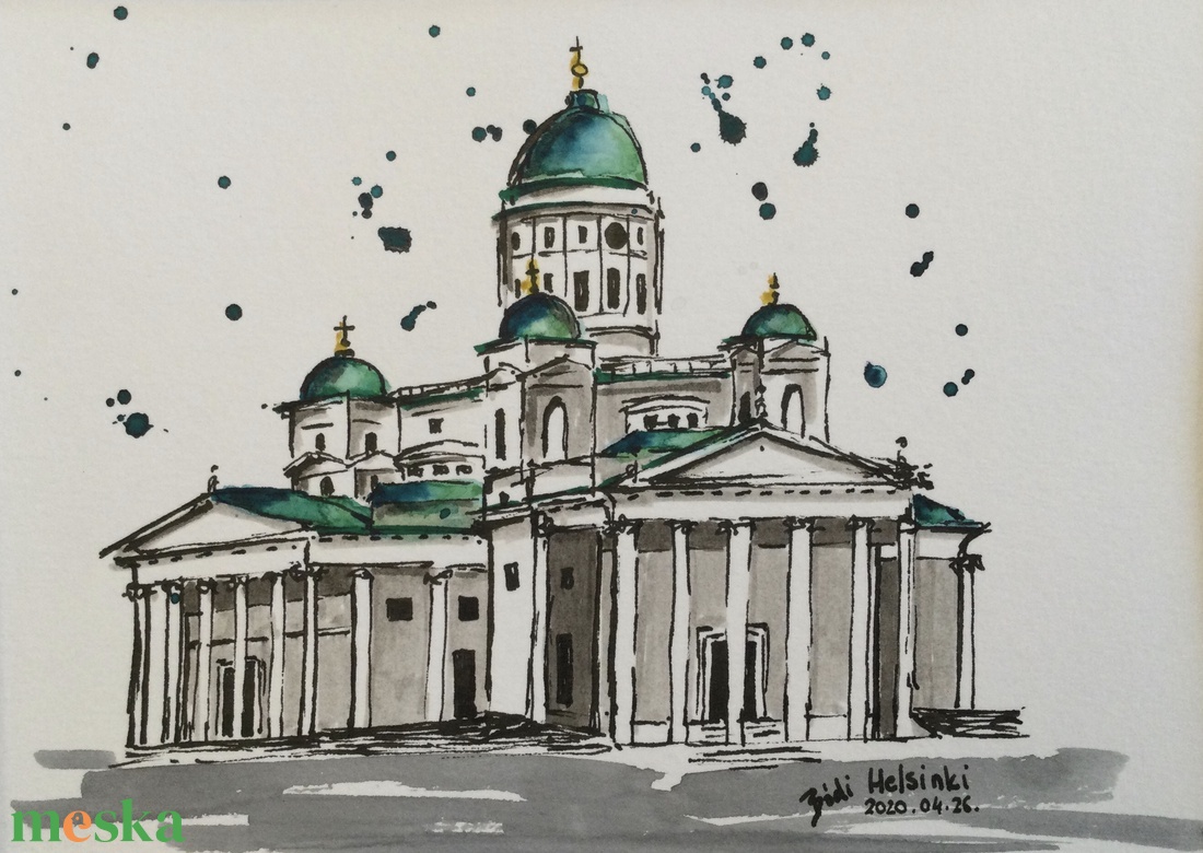 Helsinki - művészet - festmény - akvarell - Meska.hu