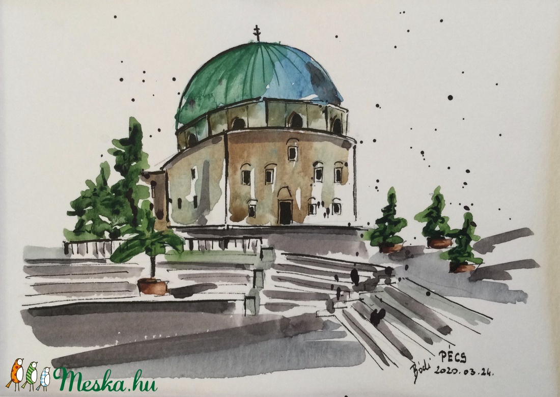Pécs, akvarell/watercolour - művészet - festmény - akvarell - Meska.hu