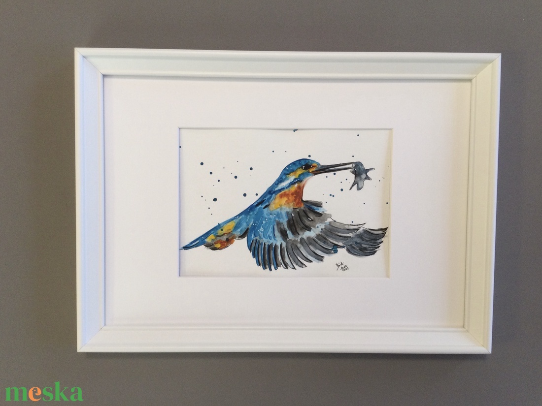 Jégmadár - művészet - festmény - akvarell - Meska.hu