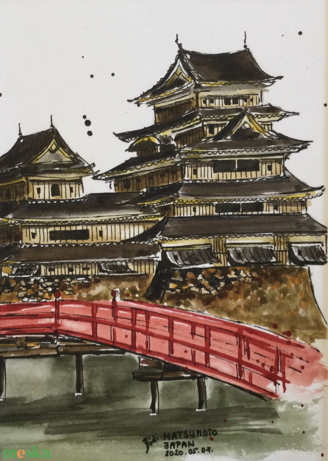 Matsumoto, Japan - művészet - festmény - akvarell - Meska.hu