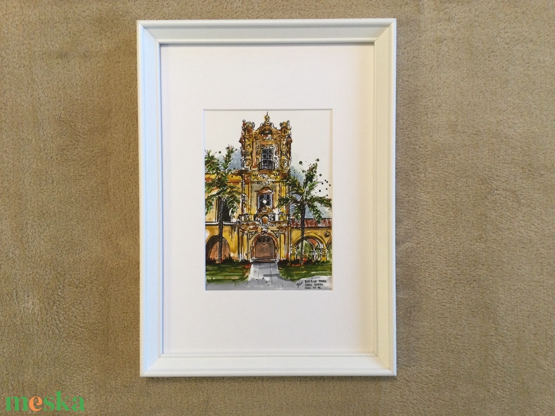 Balboa Park, San Diego - művészet - festmény - akvarell - Meska.hu