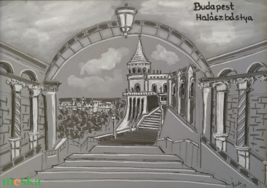 Halászbástya 1. - művészet - festmény - akvarell - Meska.hu